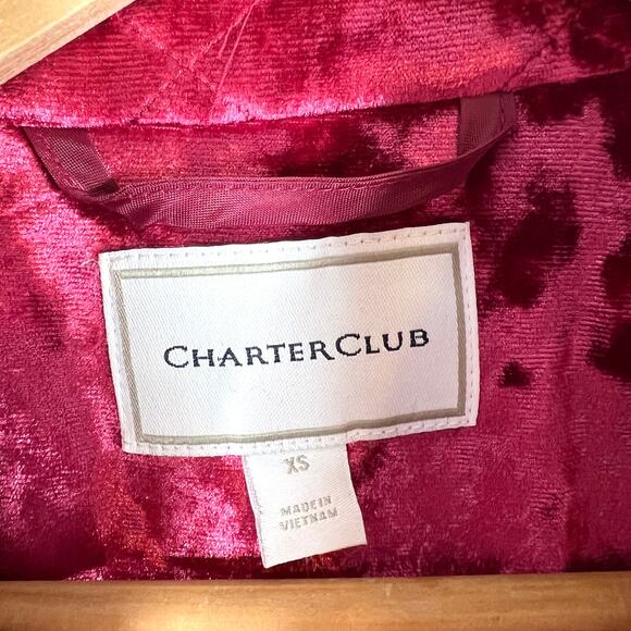 NWT Charter Club Magenta Velvet Quilted Vest XS - Picture 5 of 7